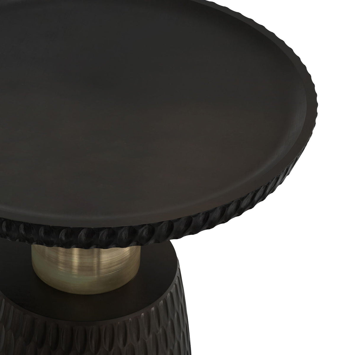 Fluted Wood Side Table