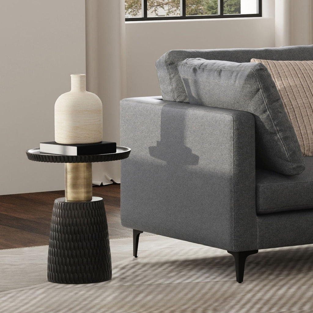 Fluted Wood Side Table
