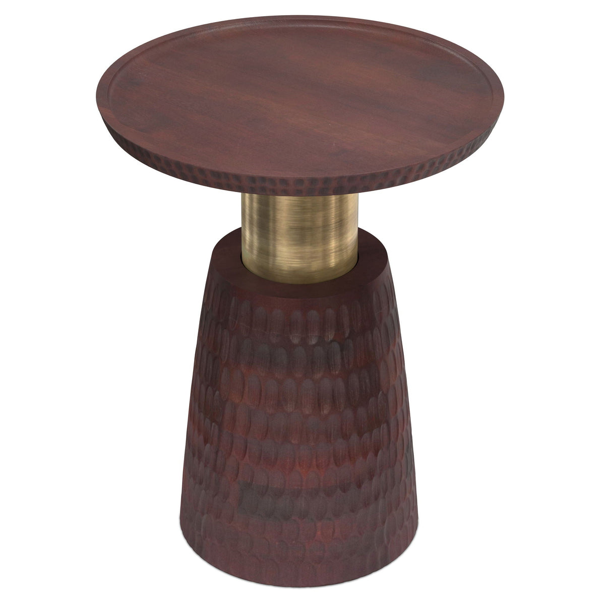 Fluted Wood Side Table