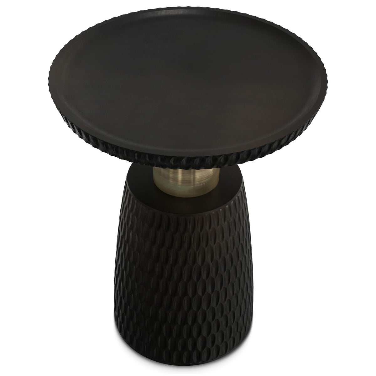 Fluted Wood Side Table
