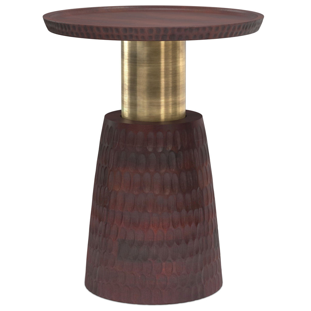 Fluted Wood Side Table