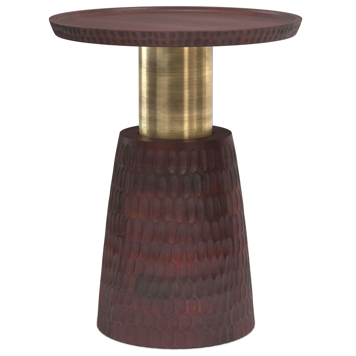 Fluted Wood Side Table