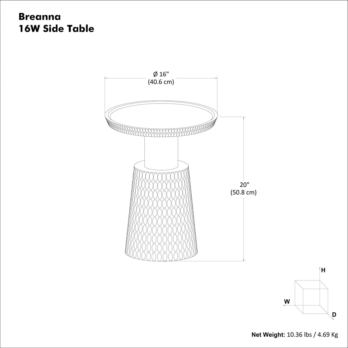 Fluted Wood Side Table