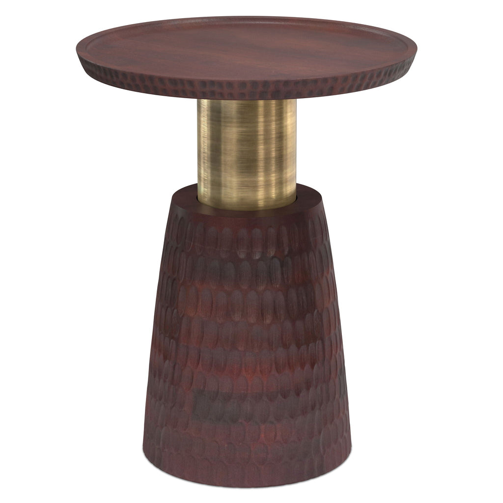 Fluted Wood Side Table