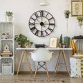 24-Inch Black & Gold Roman Numeral Wall Clock
