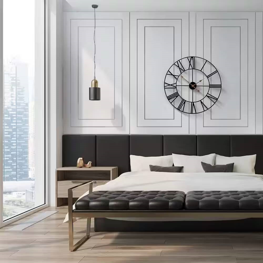 24-Inch Black & Gold Roman Numeral Wall Clock