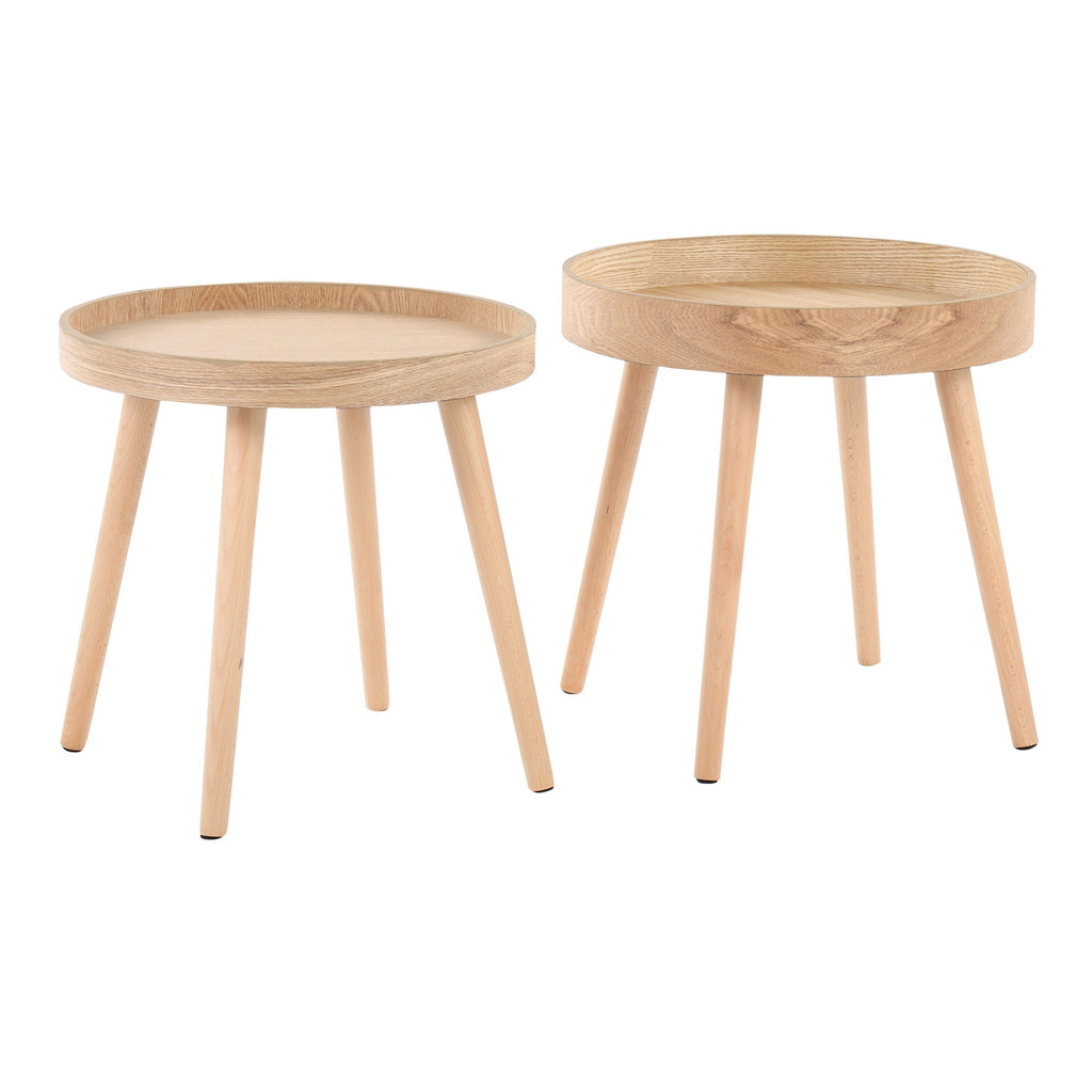 Pebble Wood Side Table Set