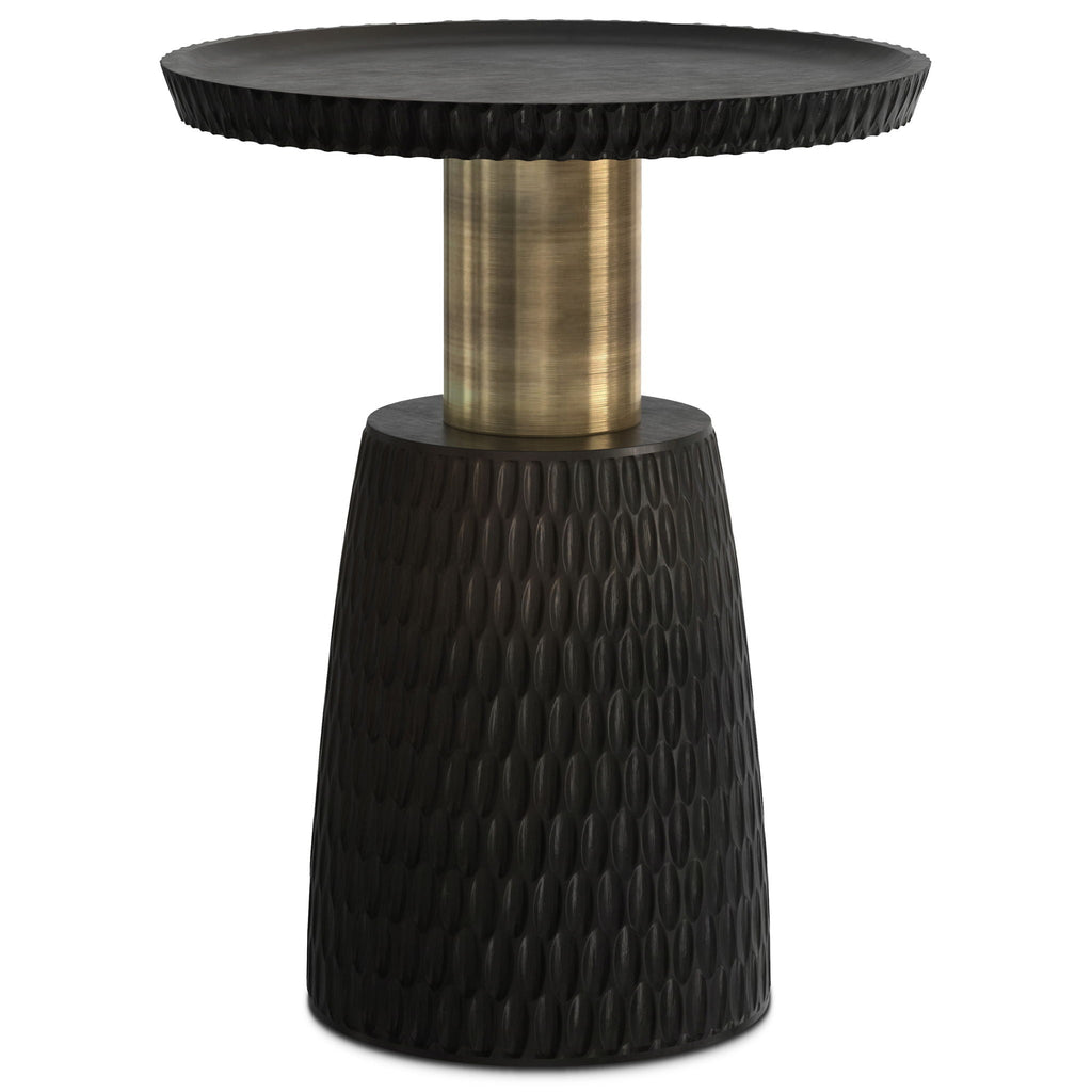 Fluted Wood Side Table