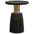 Fluted Wood Side Table